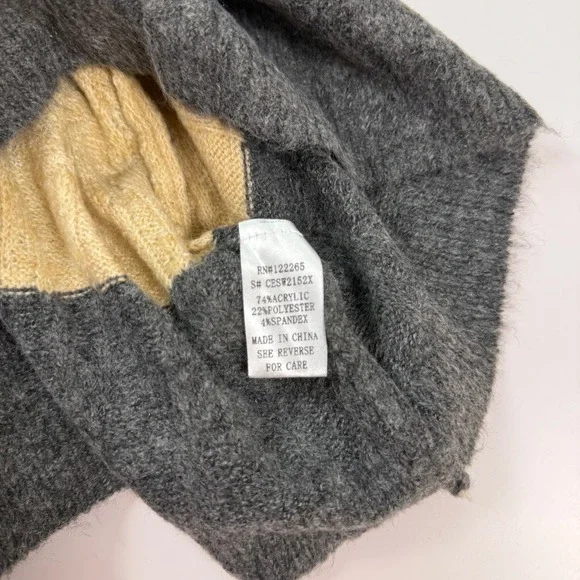 Adora 1X Sweater Striped V-Neck Acrylic Blend Pullover Colorblock Knit - Picture 7 of 8